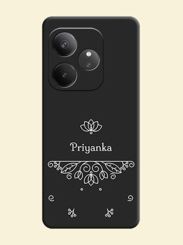 Lotus Garden Custom Text On Space Black Custom Soft Matte Mobile Back Cover - Realme GT 6