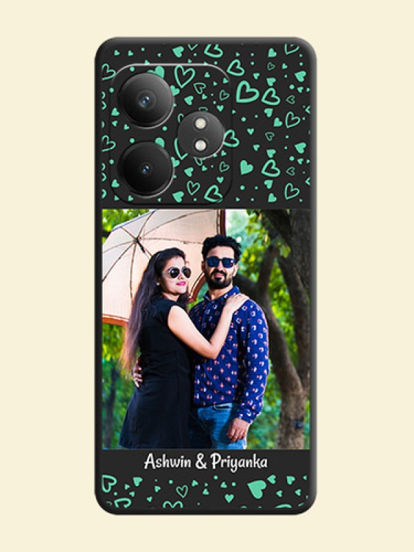 Sea Green Indefinite Love Pattern on Photo On Space Black Custom Soft Matte Mobile Back Cover - Realme GT 6T 5G