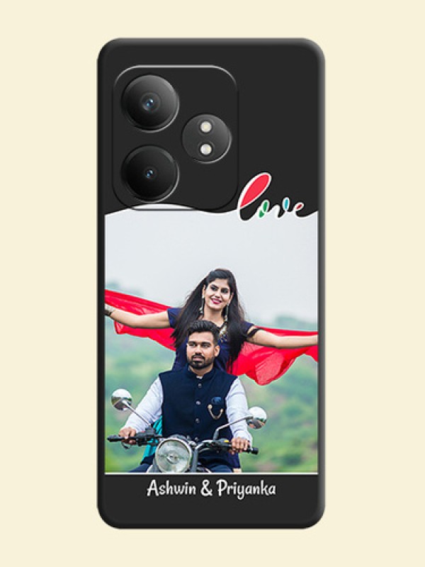 Fall in Love Pattern with Picture on Photo On Space Black Custom Soft Matte Mobile Back Cover - Realme GT 6T 5G
