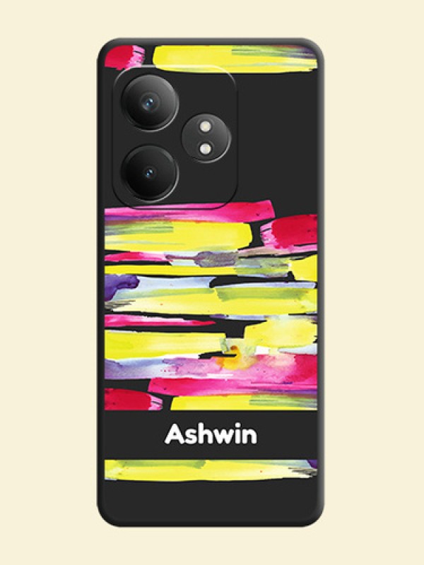 Brush Coloured On Space Black Custom Soft Matte Mobile Back Cover - Realme GT 6T 5G