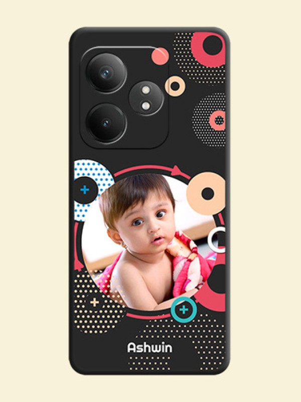 Multicoloured Round Image On Space Black Custom Soft Matte Mobile Back Cover - Realme GT 6T 5G