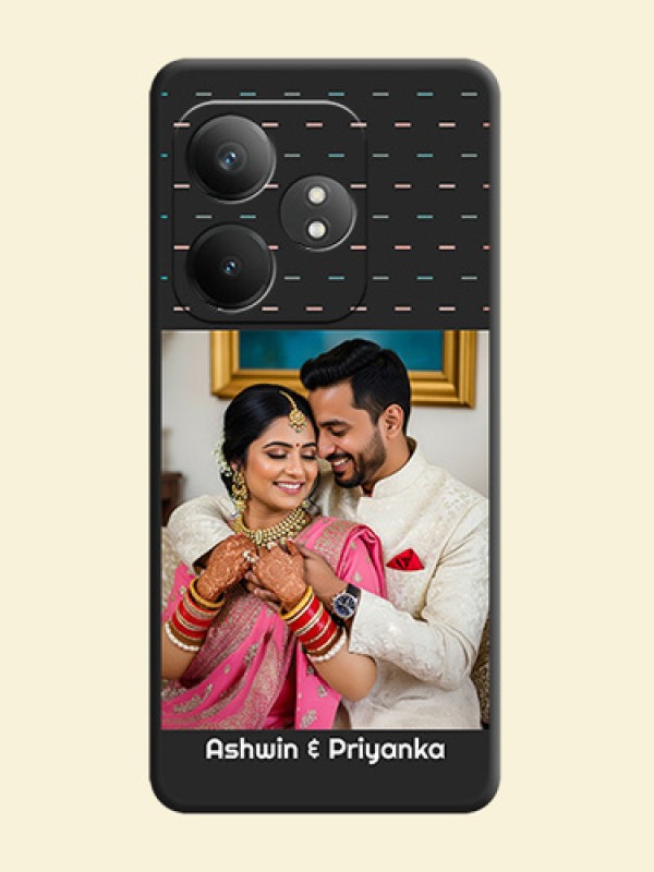 Line Pattern Design with Text On Space Black Custom Soft Matte Mobile Back Cover - Realme GT 6T 5G