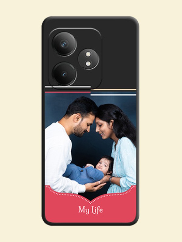 Classic Plain Design with Name On Space Black Custom Soft Matte Mobile Back Cover - Realme GT 6T 5G