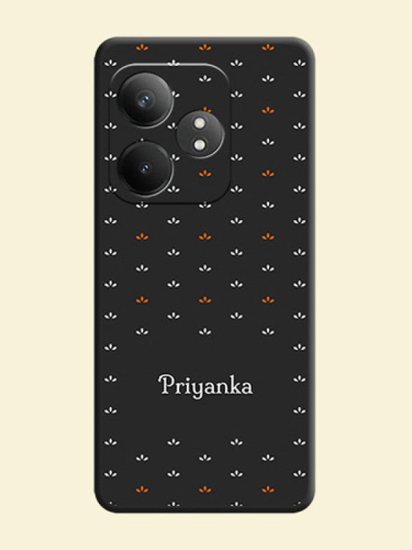 Simple Pattern With Custom Text On Space Black Custom Soft Matte Mobile Back Cover - Realme GT 6T 5G