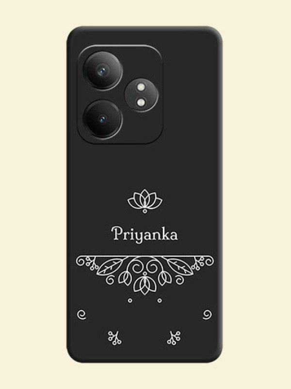 Lotus Garden Custom Text On Space Black Custom Soft Matte Mobile Back Cover - Realme GT 6T 5G