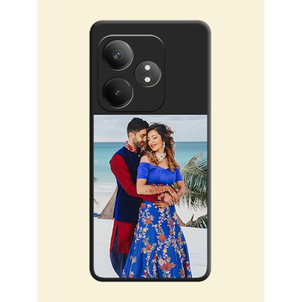 Image Upload With Space Black Color On Custom Soft Matte Mobile Back Cover - Realme Gt 6T 5G