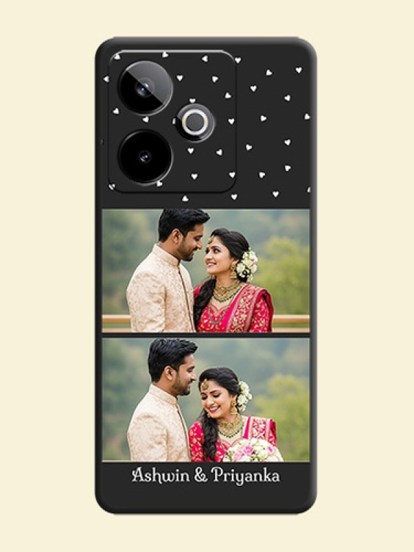 Miniature Love Symbols with Name On Space Black Custom Soft Matte Mobile Back Cover - Realme GT 7 5G
