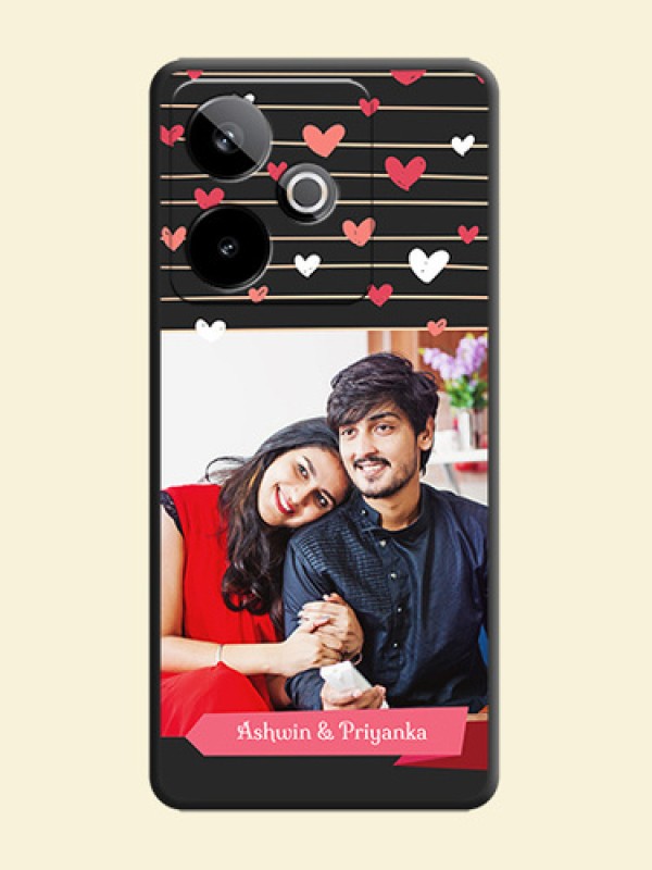 Love Pattern with Name on Pink Ribbon on Photo On Space Black Custom Soft Matte Mobile Back Cover - Realme GT 7 5G