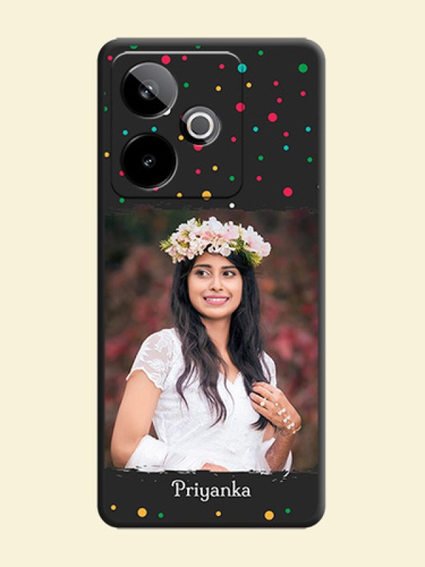 Multicolor Dotted Pattern with Text On Space Black Custom Soft Matte Mobile Back Cover - Realme GT 7 5G