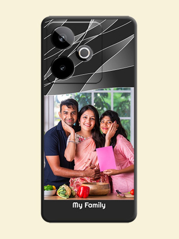 Mixed Wave Lines on Photo On Space Black Custom Soft Matte Mobile Back Cover - Realme GT 7 5G