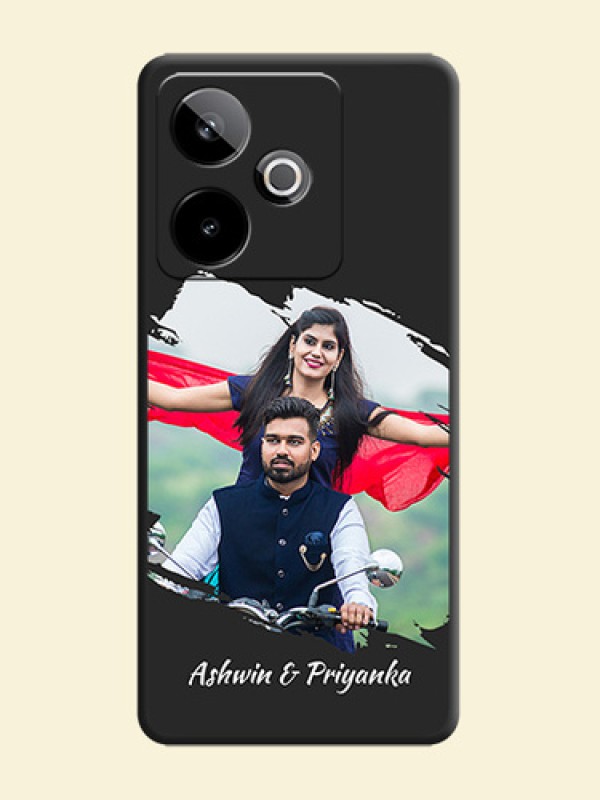 Grunge Brush Strokes on Photo On Space Black Custom Soft Matte Mobile Back Cover - Realme GT 7 5G