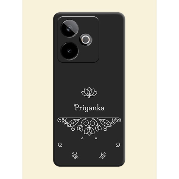 Lotus Garden Custom Text On Space Black Custom Soft Matte Mobile Back Cover - Realme GT 7 5G