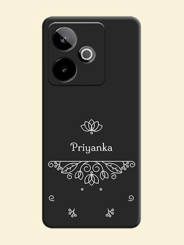 Lotus Garden Custom Text On Space Black Custom Soft Matte Mobile Back Cover - Realme GT 7 5G
