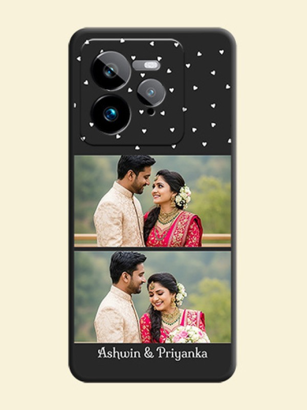 Miniature Love Symbols with Name On Space Black Custom Soft Matte Mobile Back Cover - Realme GT 7 Pro