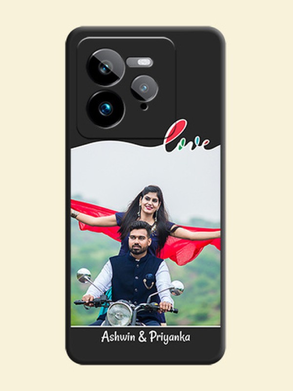 Fall in Love Pattern with Picture on Photo On Space Black Custom Soft Matte Mobile Back Cover - Realme GT 7 Pro