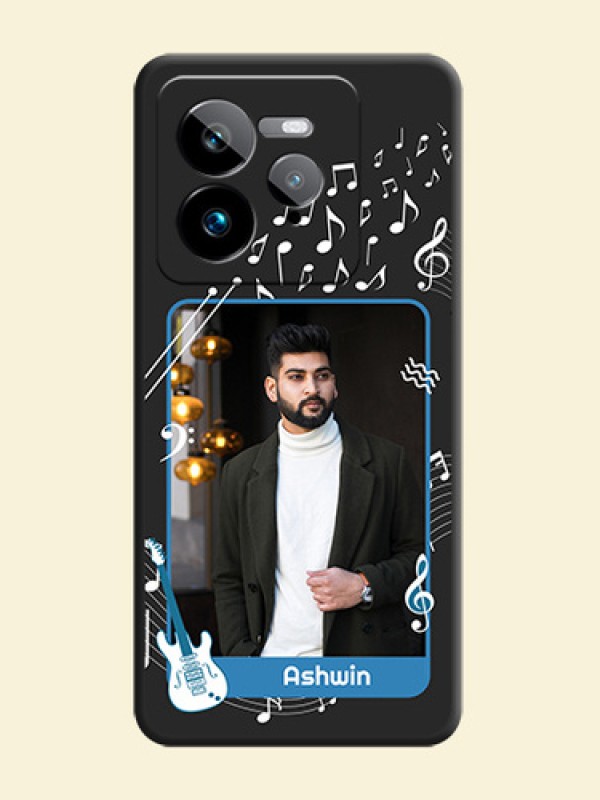 Musical Theme Design with Text on Photo On Space Black Custom Soft Matte Mobile Back Cover - Realme GT 7 Pro