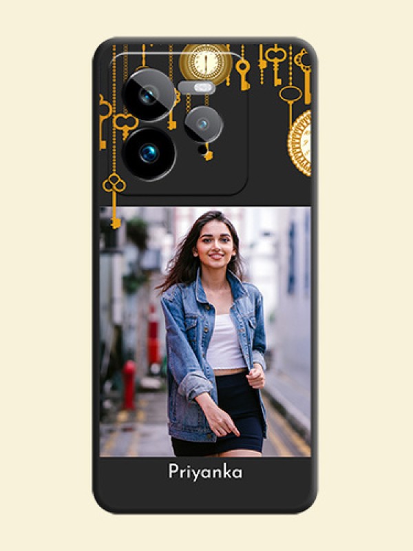 Decorative Design with Text On Space Black Custom Soft Matte Mobile Back Cover - Realme GT 7 Pro