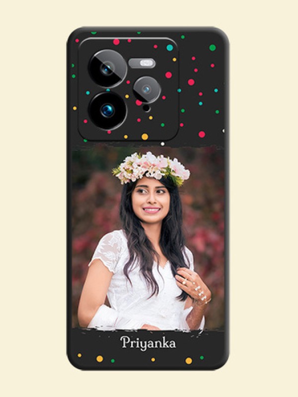 Multicolor Dotted Pattern with Text On Space Black Custom Soft Matte Mobile Back Cover - Realme GT 7 Pro