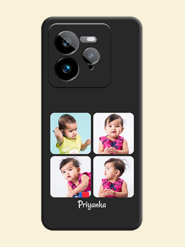 Floral Art with 6 Image Holder on Photo On Space Black Custom Soft Matte Mobile Back Cover - Realme GT 7 Pro