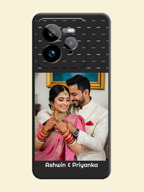 Line Pattern Design with Text On Space Black Custom Soft Matte Mobile Back Cover - Realme GT 7 Pro