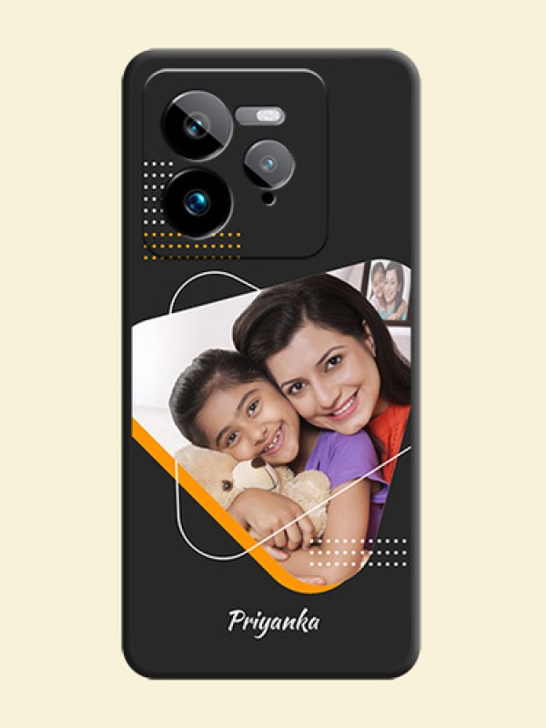 Yellow Triangle on Photo On Space Black Custom Soft Matte Mobile Back Cover - Realme GT 7 Pro