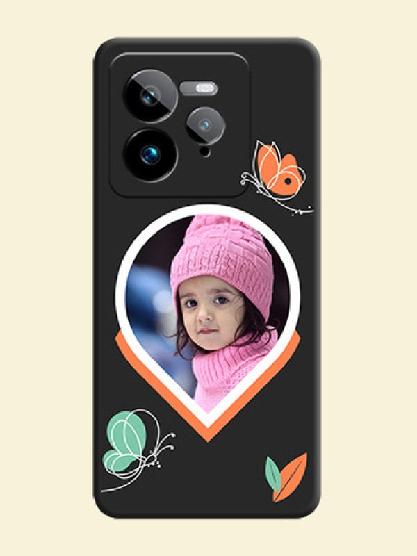 Upload Pic With Simple Butterly Design On Space Black Custom Soft Matte Mobile Back Cover - Realme GT 7 Pro