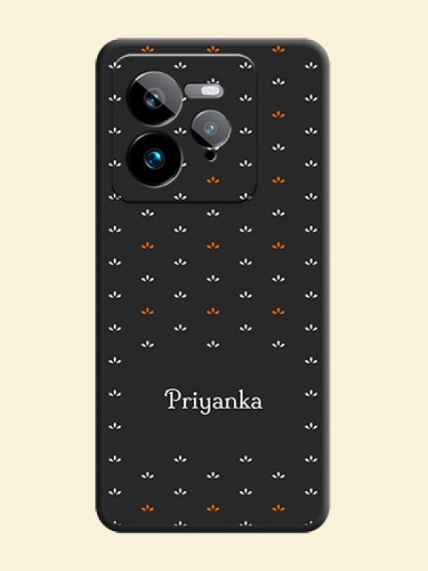 Simple Pattern With Custom Text On Space Black Custom Soft Matte Mobile Back Cover - Realme GT 7 Pro
