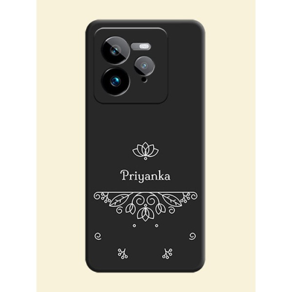 Lotus Garden Custom Text On Space Black Custom Soft Matte Mobile Back Cover - Realme GT 7 Pro