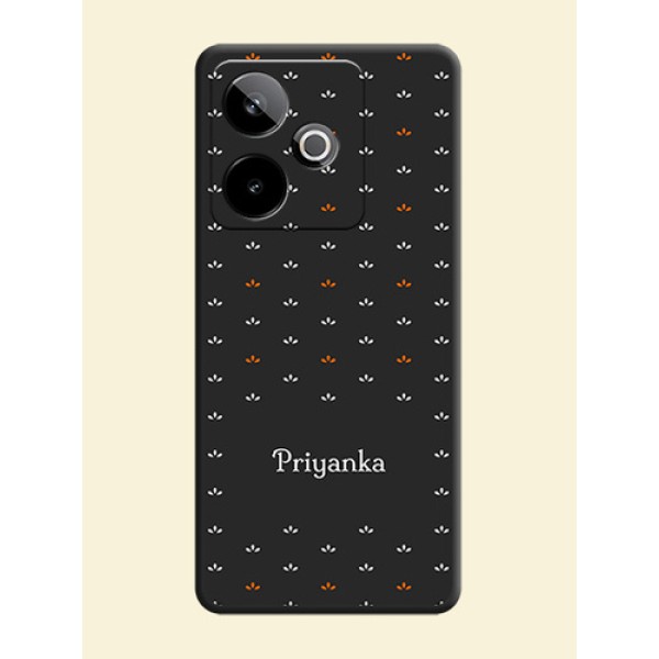 Simple Pattern With Custom Text On Space Black Custom Soft Matte Mobile Back Cover - Realme GT 7T 5G