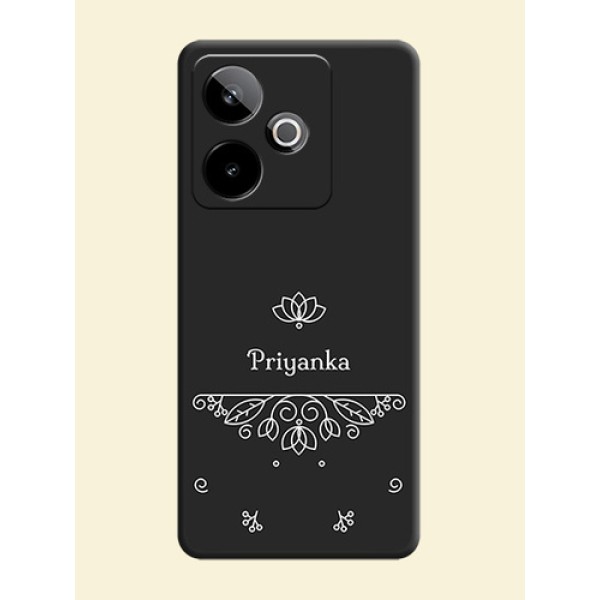 Lotus Garden Custom Text On Space Black Custom Soft Matte Mobile Back Cover - Realme GT 7T 5G