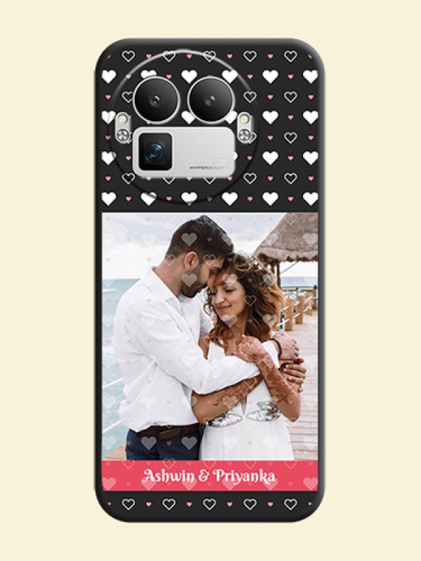 White Color Love Symbols with Text Design on Photo On Space Black Custom Soft Matte Mobile Back Cover - Realme GT 8 Pro