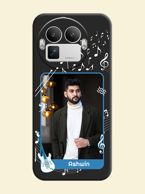 Musical Theme Design with Text on Photo On Space Black Custom Soft Matte Mobile Back Cover - Realme GT 8 Pro