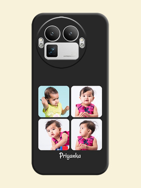 Floral Art with 6 Image Holder on Photo On Space Black Custom Soft Matte Mobile Back Cover - Realme GT 8 Pro