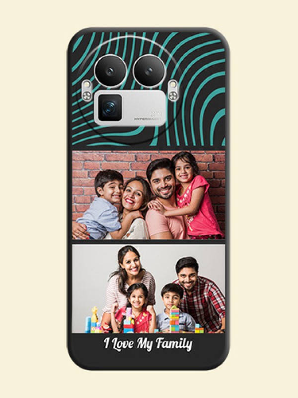 Wave Pattern with 2 Image Holder On Space Black Custom Soft Matte Mobile Back Cover - Realme GT 8 Pro
