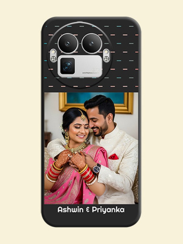 Line Pattern Design with Text On Space Black Custom Soft Matte Mobile Back Cover - Realme GT 8 Pro