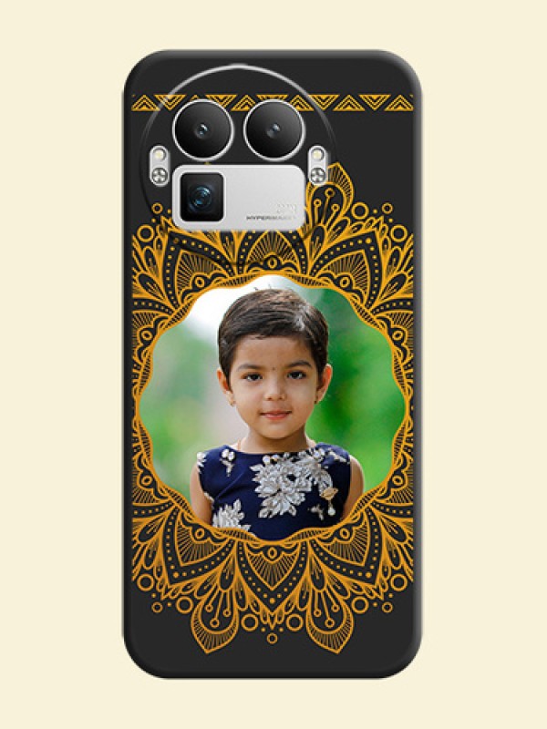 Round Image with Floral Design On Space Black Custom Soft Matte Mobile Back Cover - Realme GT 8 Pro