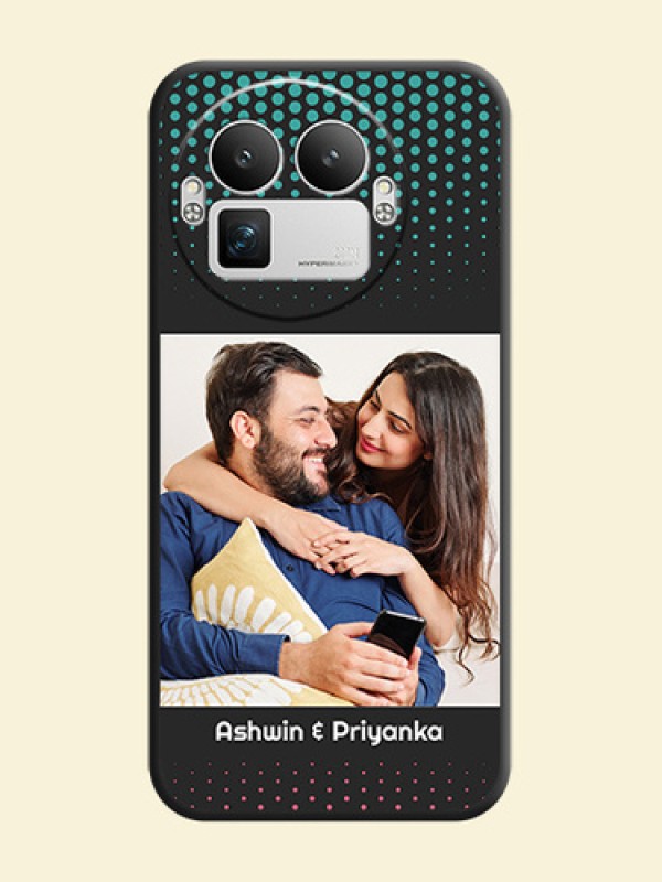 Faded Dots with Grunge Photo Frame and Text On Space Black Custom Soft Matte Mobile Back Cover - Realme GT 8 Pro