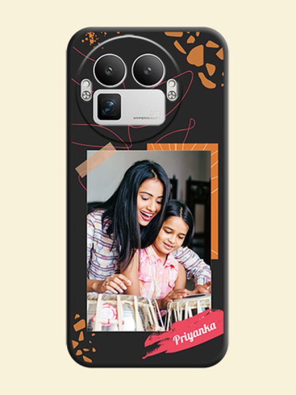 Orange Photo Frame On Space Black Custom Soft Matte Mobile Back Cover - Realme GT 8 Pro