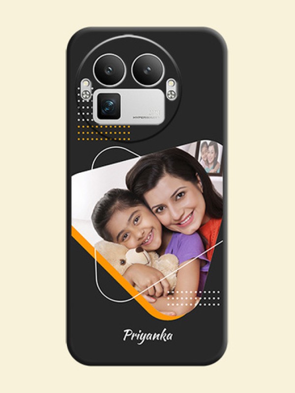 Yellow Triangle on Photo On Space Black Custom Soft Matte Mobile Back Cover - Realme GT 8 Pro