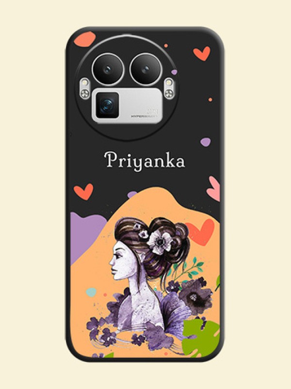 Namecase For Her With Fancy Lady Image On Space Black Custom Soft Matte Mobile Back Cover - Realme GT 8 Pro