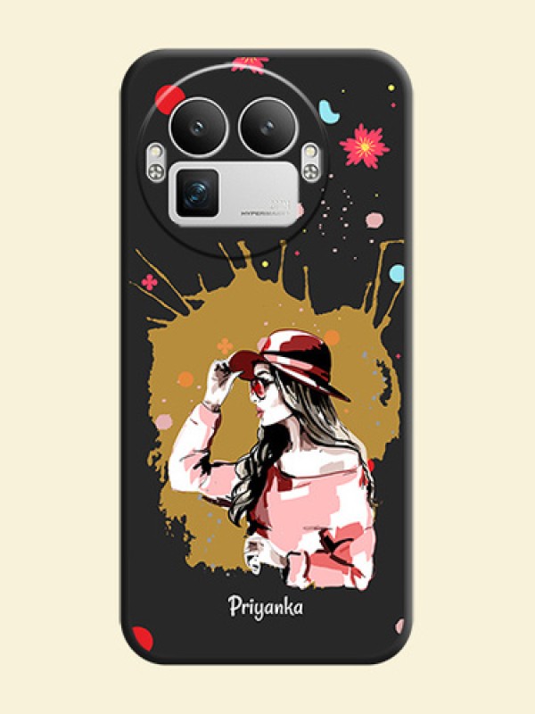 Mordern Lady With Color Splash Background With Custom Text On Space Black Custom Soft Matte Mobile Back Cover - Realme GT 8 Pro