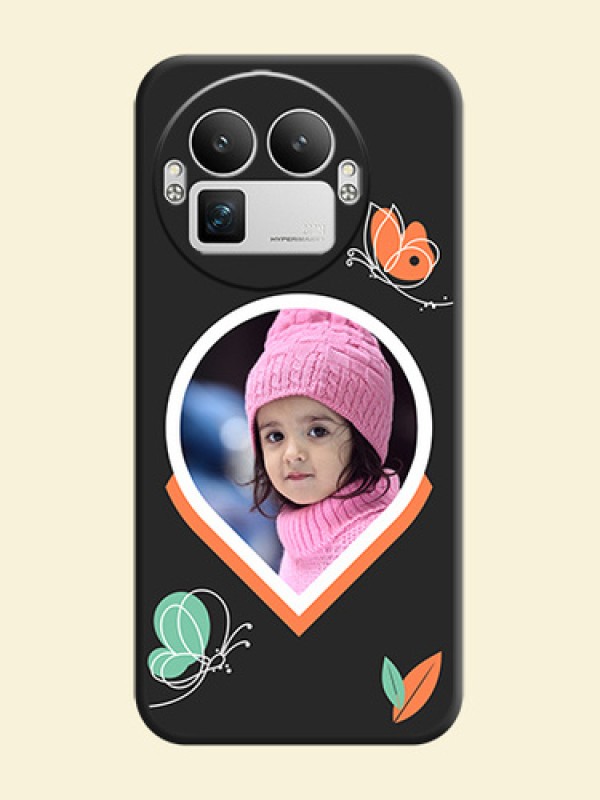 Upload Pic With Simple Butterly Design On Space Black Custom Soft Matte Mobile Back Cover - Realme GT 8 Pro