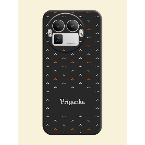 Simple Pattern With Custom Text On Space Black Custom Soft Matte Mobile Back Cover - Realme GT 8 Pro