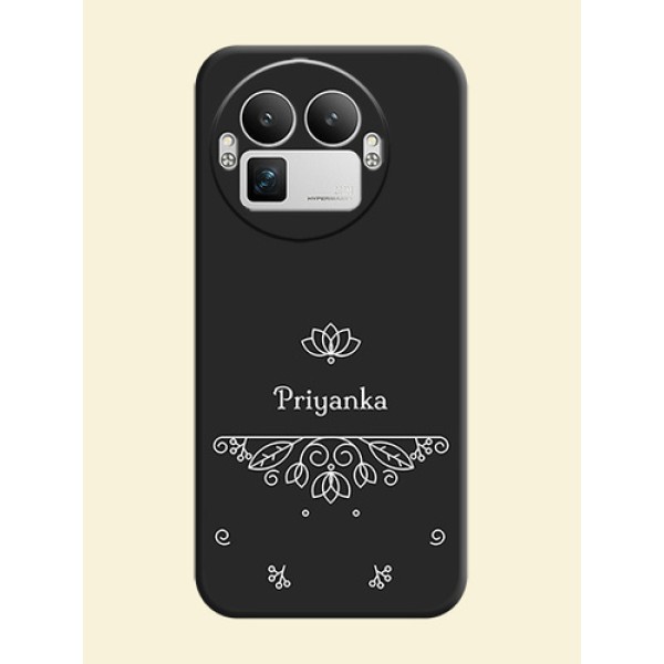 Lotus Garden Custom Text On Space Black Custom Soft Matte Mobile Back Cover - Realme GT 8 Pro