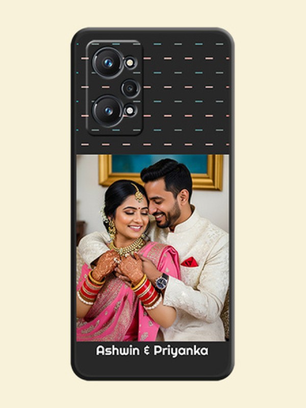 Line Pattern Design with Text on Space Black Custom Soft Matte Phone Back Cover - Realme GT Neo 2 5G