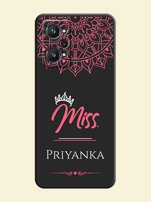 Mrs Name with Floral Design on Space Black Personalized Soft Matte Phone Covers - Realme GT Neo 2 5G