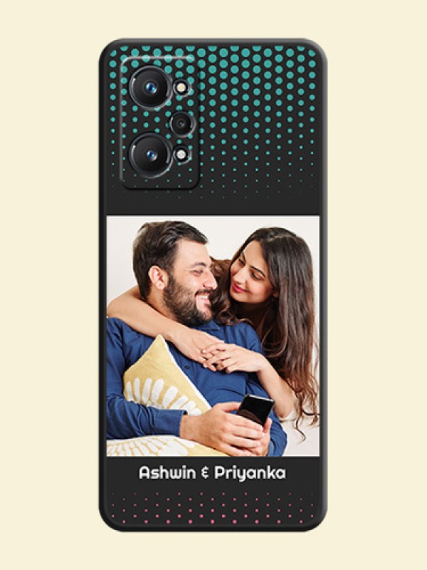Faded Dots with Grunge Photo Frame and Text on Space Black Custom Soft Matte Phone Cases - Realme GT Neo 2 5G