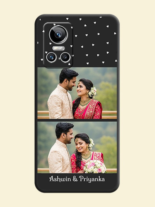 Miniature Love Symbols with Name on Space Black Custom Soft Matte Back Cover - Realme GT Neo 3 150W