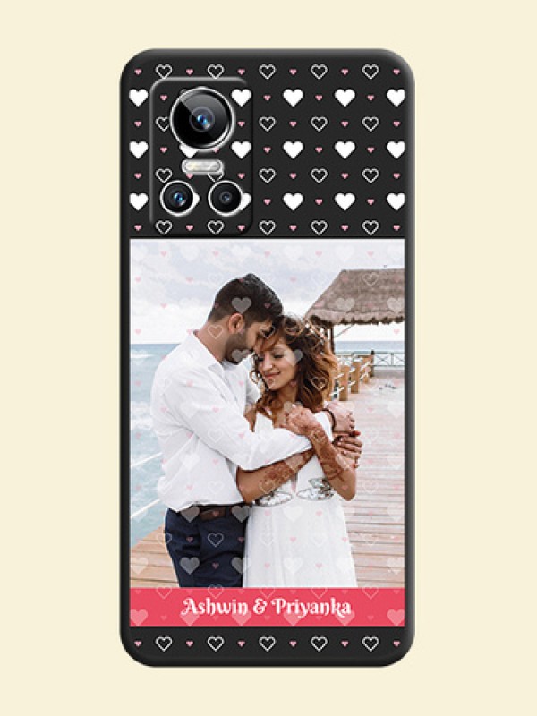 White Color Love Symbols with Text Design on Photo on Space Black Soft Matte Phone Cover - Realme GT Neo 3 150W