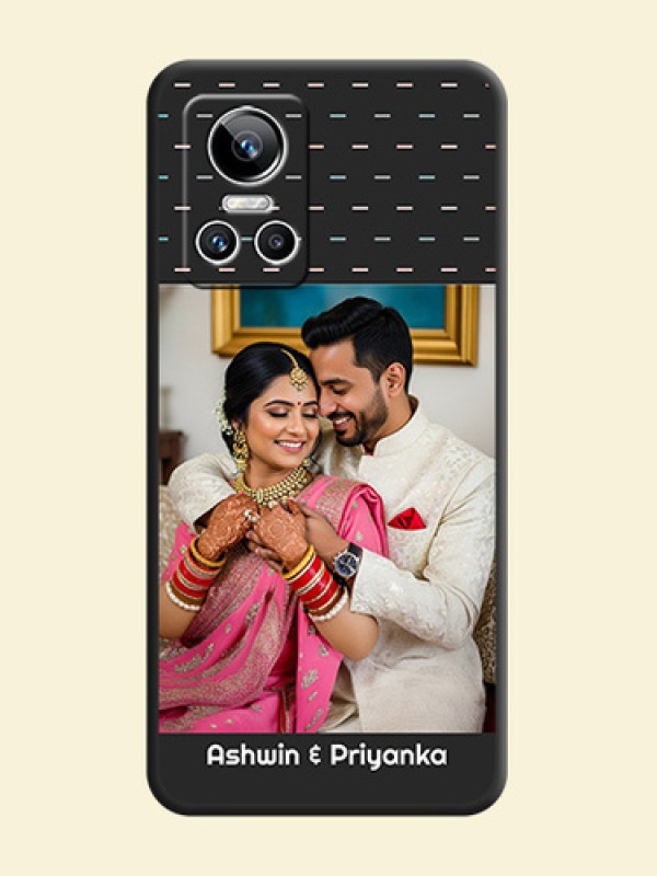 Line Pattern Design with Text on Space Black Custom Soft Matte Phone Back Cover - Realme GT Neo 3 150W
